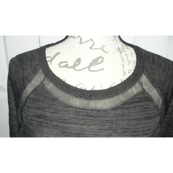 John + Jenn Women's Sheer Back Summer Sweater Charcoal Medium MSRP $129 - Picture 3 of 6